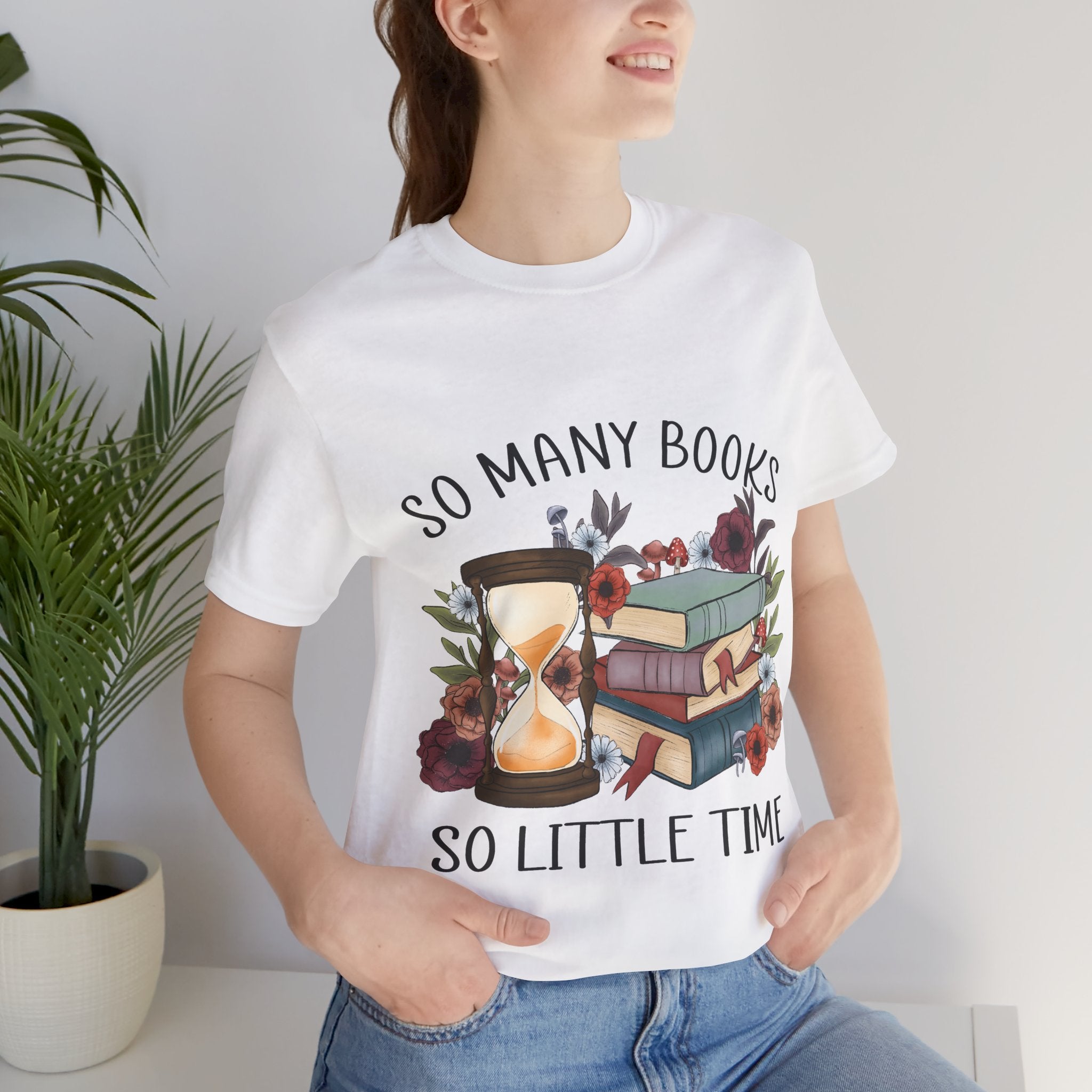 Bookworm Unisex Jersey Tee - So Many Books So Little Time