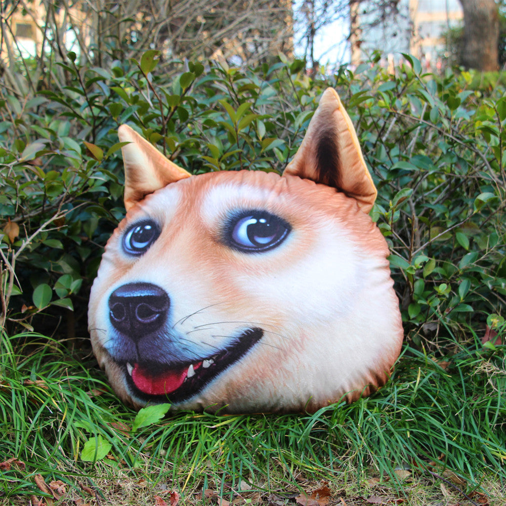 God Annoying Dog Head Pillow Simulation Funny