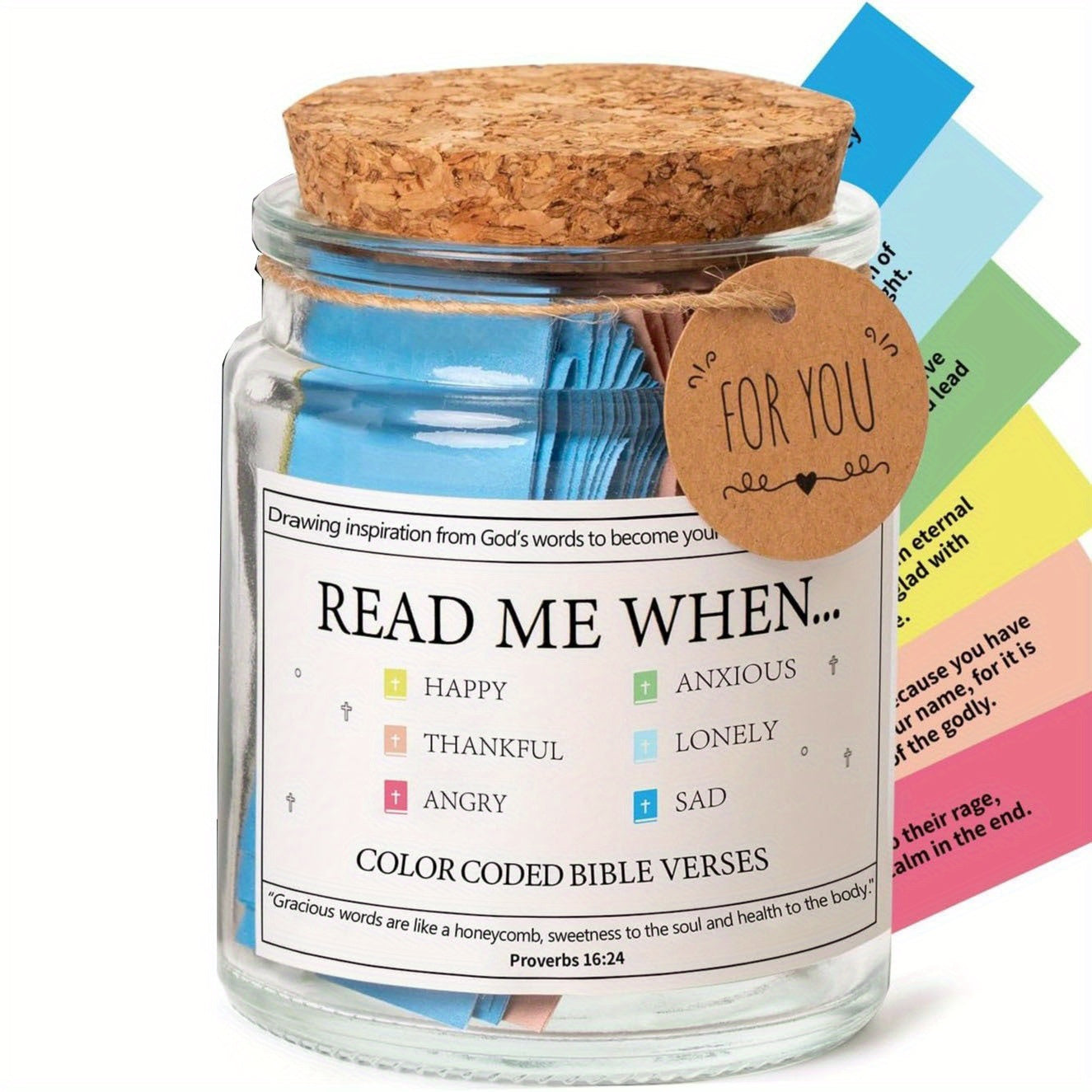 Emotional Journal Jar - Containing Inspirational Verse Cards, Emotional Notes, and Comforting Words