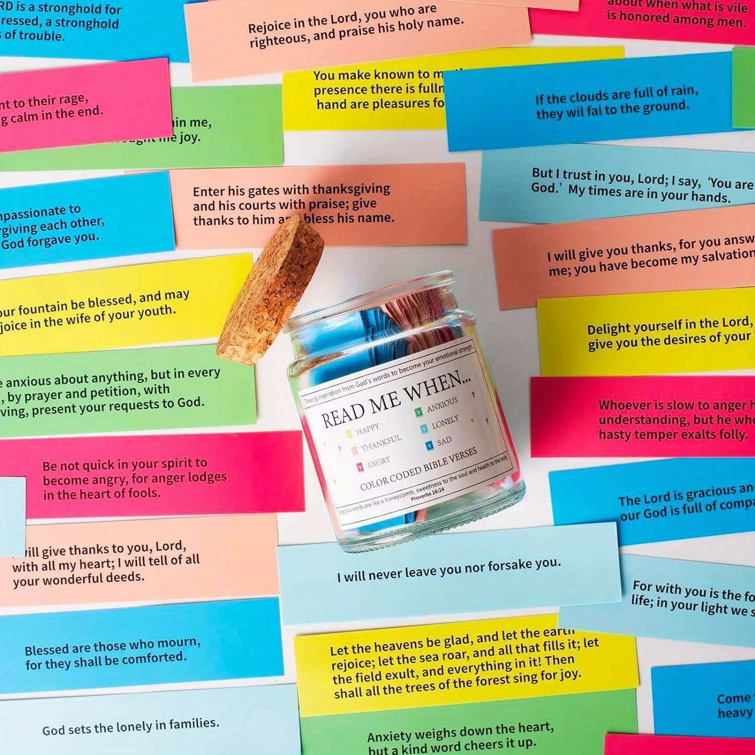 Emotional Journal Jar - Containing Inspirational Verse Cards, Emotional Notes, and Comforting Words