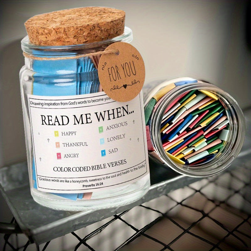 Emotional Journal Jar - Containing Inspirational Verse Cards, Emotional Notes, and Comforting Words