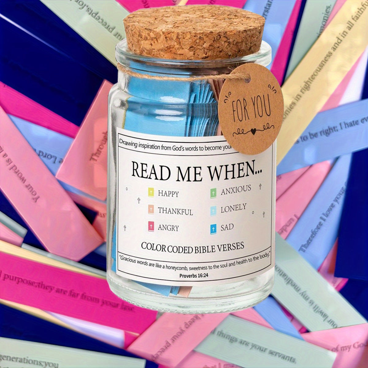 Emotional Journal Jar - Containing Inspirational Verse Cards, Emotional Notes, and Comforting Words