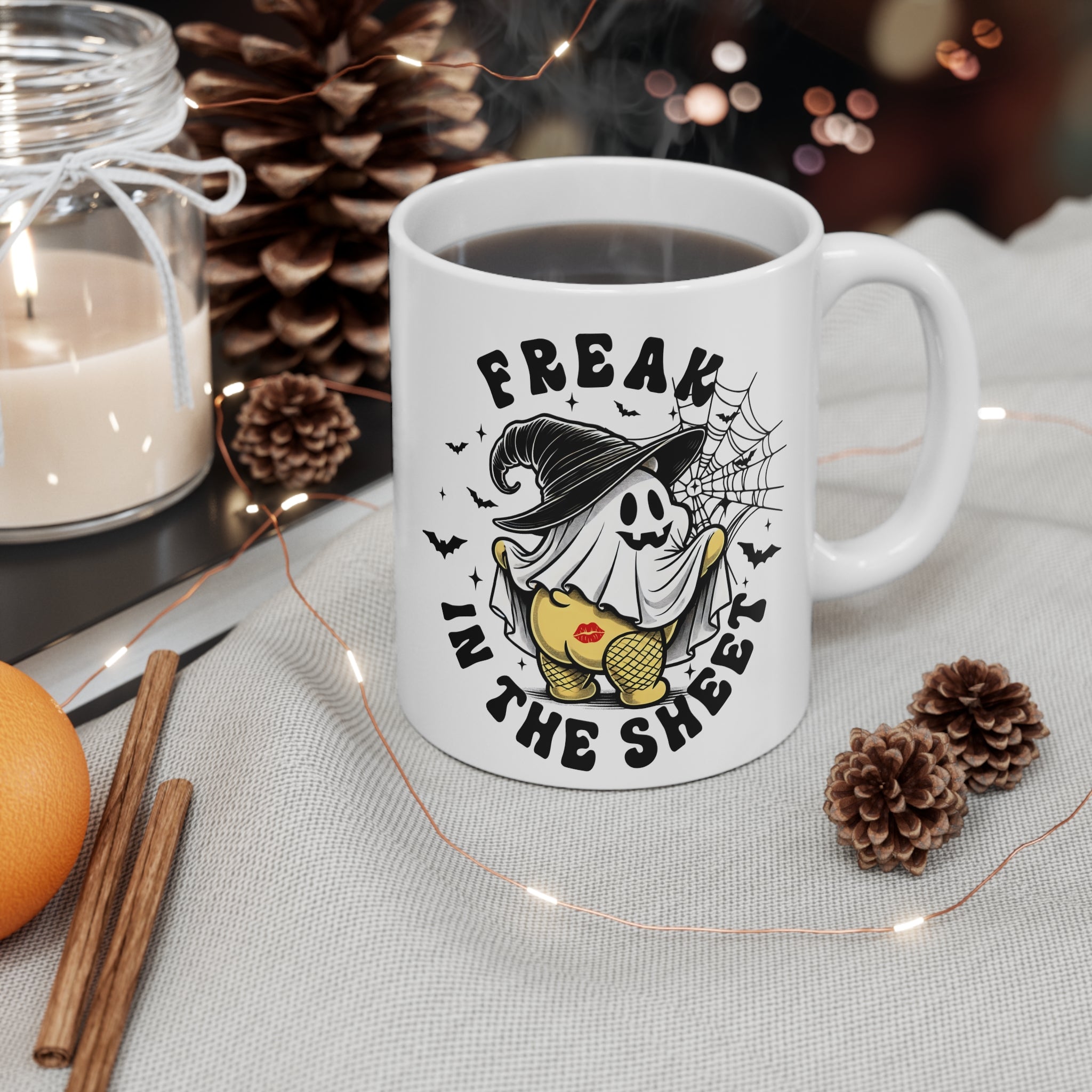 Freak In The Sheet Cute Ghost Halloween Mug