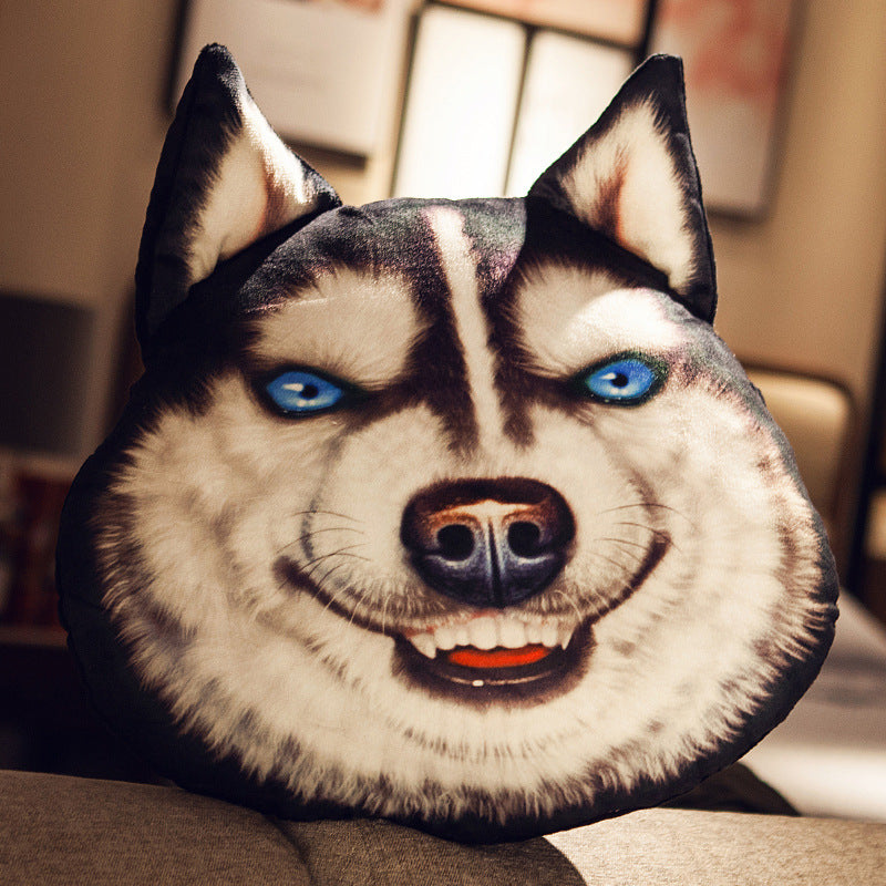 Creative Cute Dog Head Husky Pillow