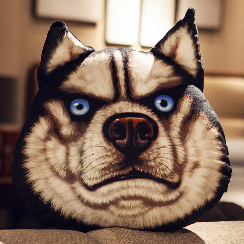 Creative Cute Dog Head Husky Pillow