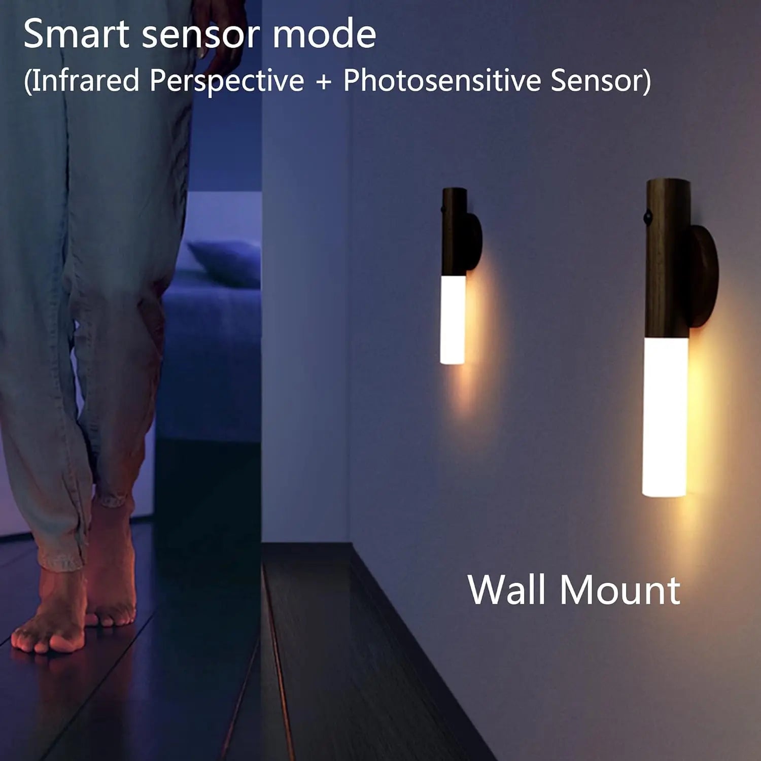 Motion Sensor LED Night Light | Rechargeable Magnetic PIR Light for Kitchen, Stairs, Bedroom & Home | Wireless Automatic Cabinet Lamp