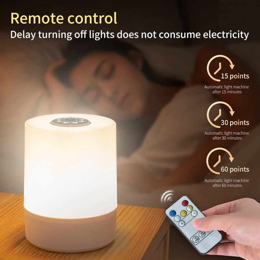 Touch Night Lamp USB LED Lamp Remote Control Switch Rechargeable