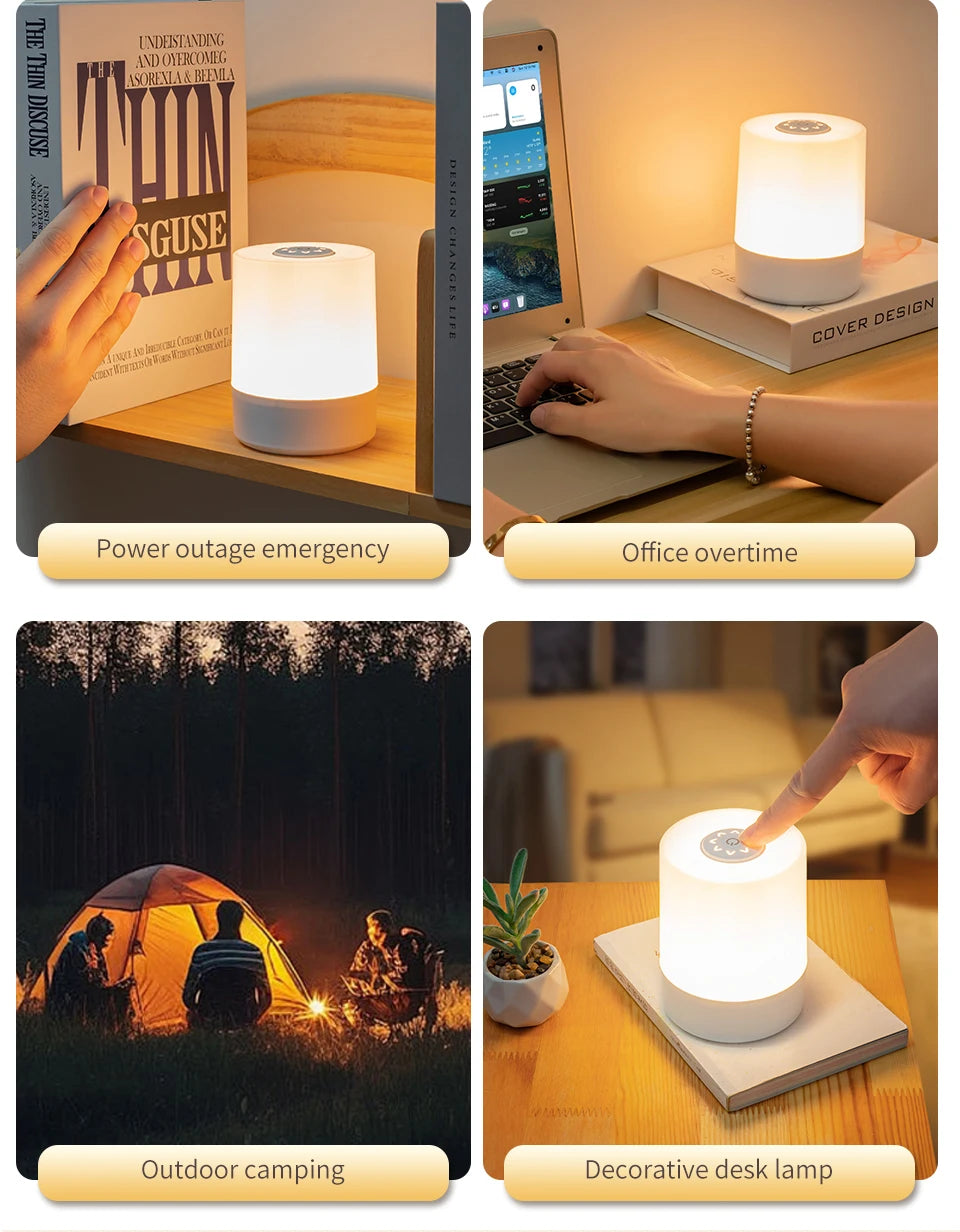 Touch Night Lamp USB LED Lamp Remote Control Switch Rechargeable